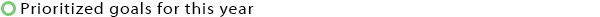 Prioritized goals for this year